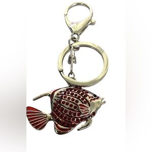 Bling red fish Keyring/bag charm